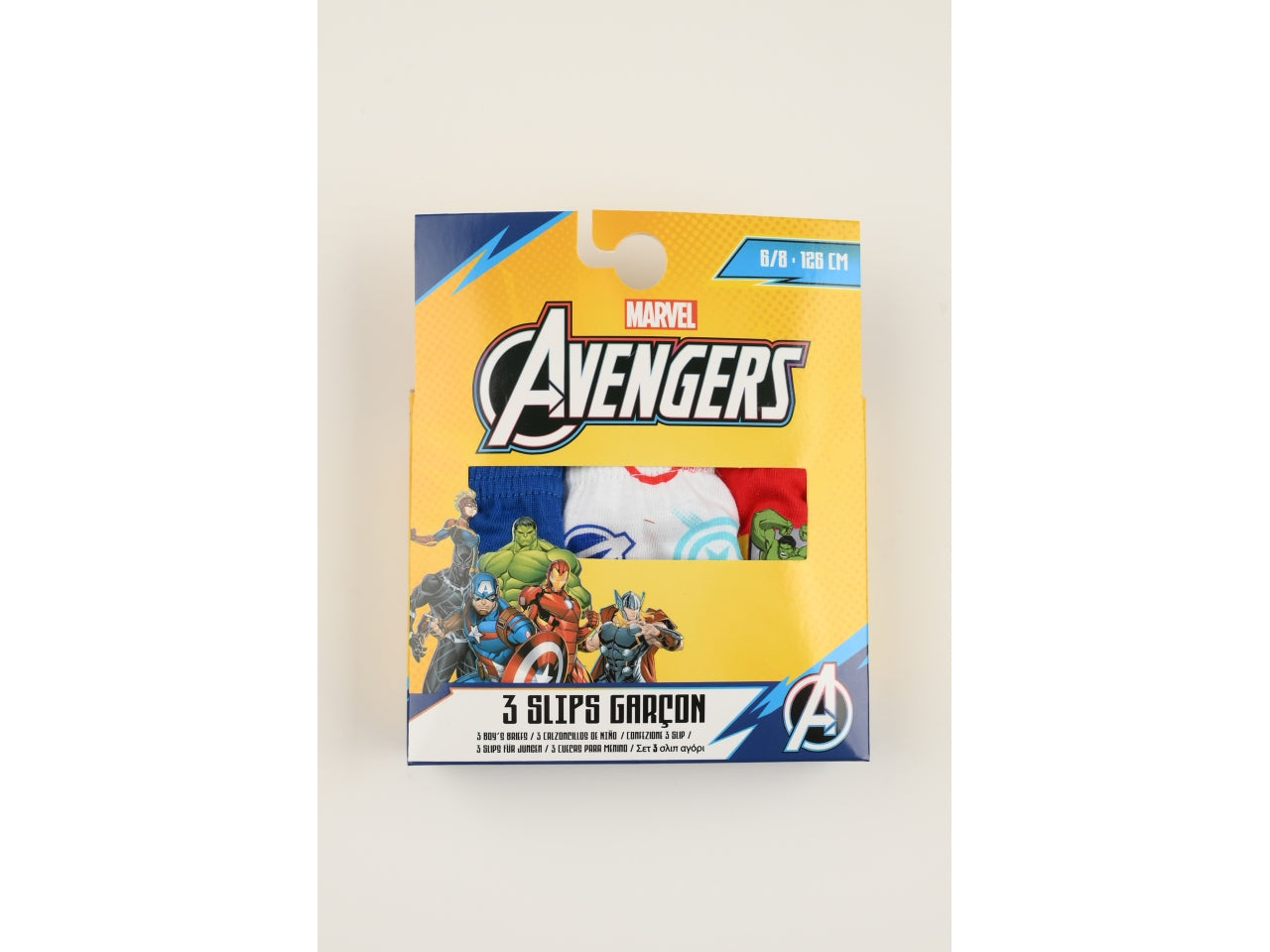 Avengers classic mutandine in box da 3 pezzi, taglia 4/5anni