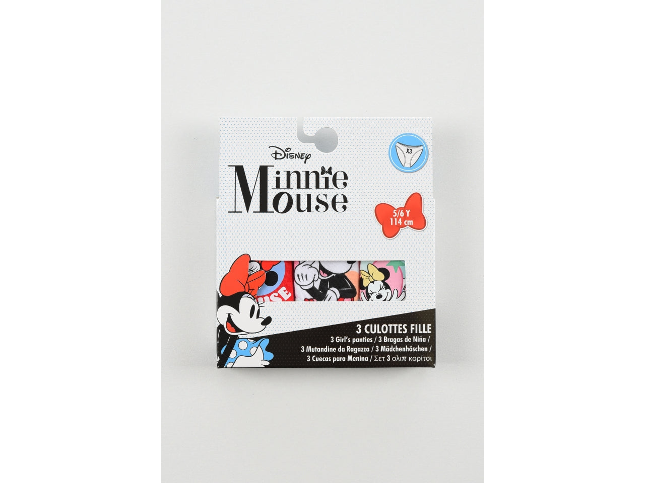 Minnie mutandine in box da 3 pezzi, taglia 6/8anni