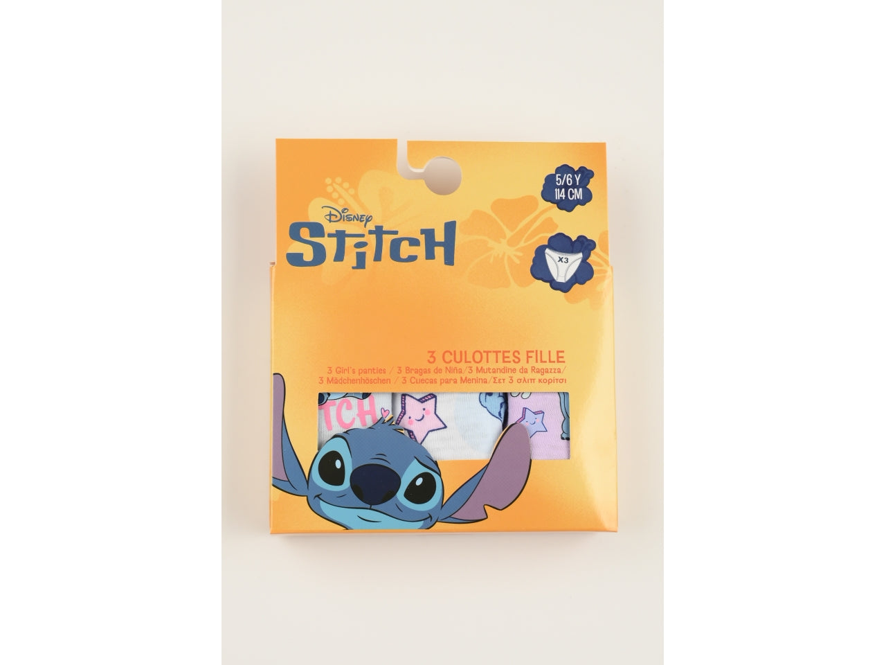 Lilo e stitch mutandine in box da 3 pezzi, taglia 5/6anni