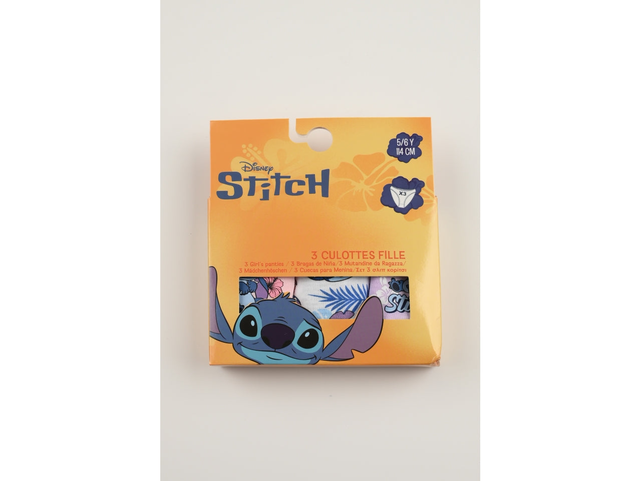 Lilo e stitch mutandine in box da 3 pezzi, taglia 3/4anni