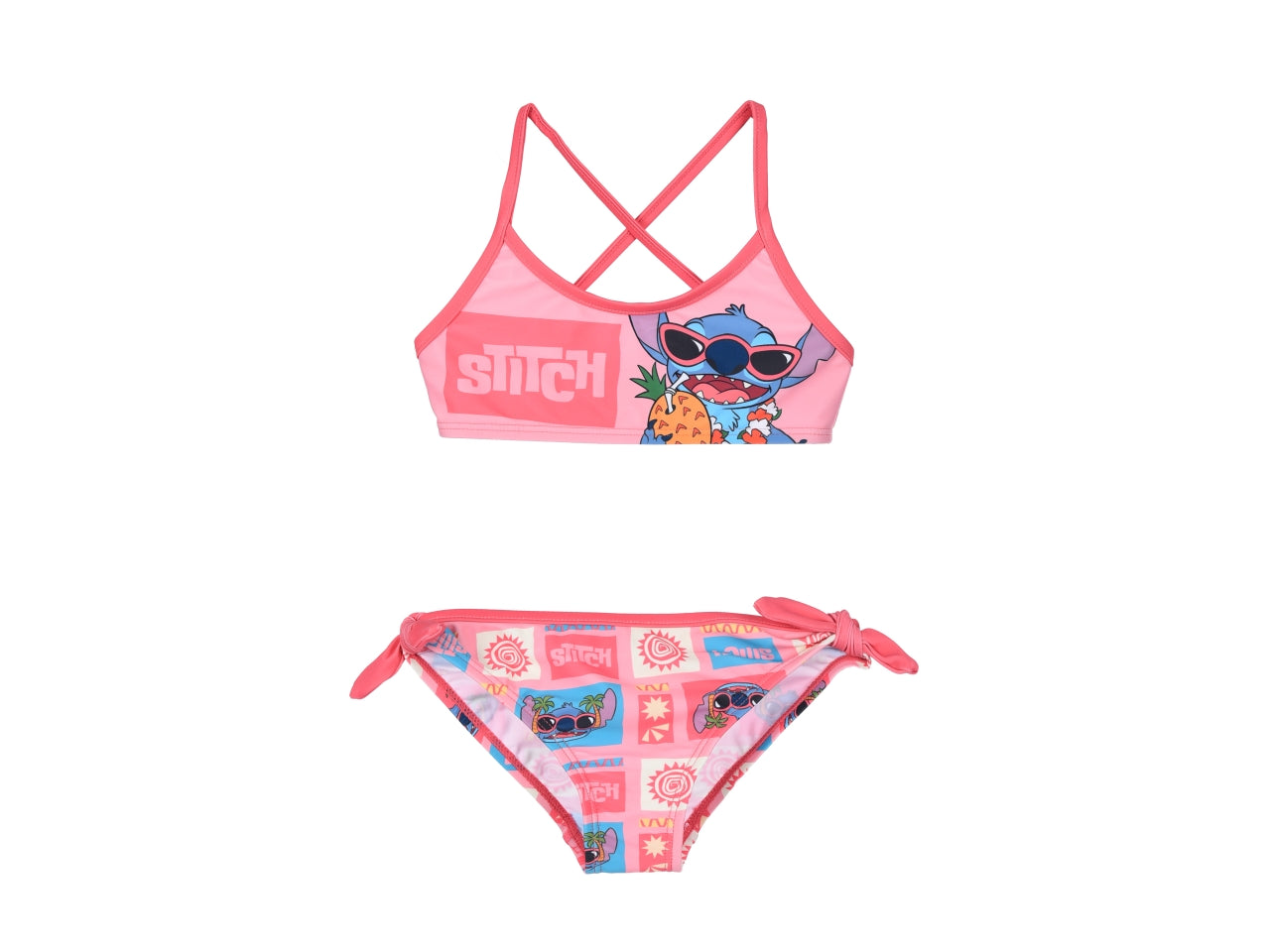 Lilo e stitch costume mare bikini taglie dalla 3 alla 8 anni  rosa