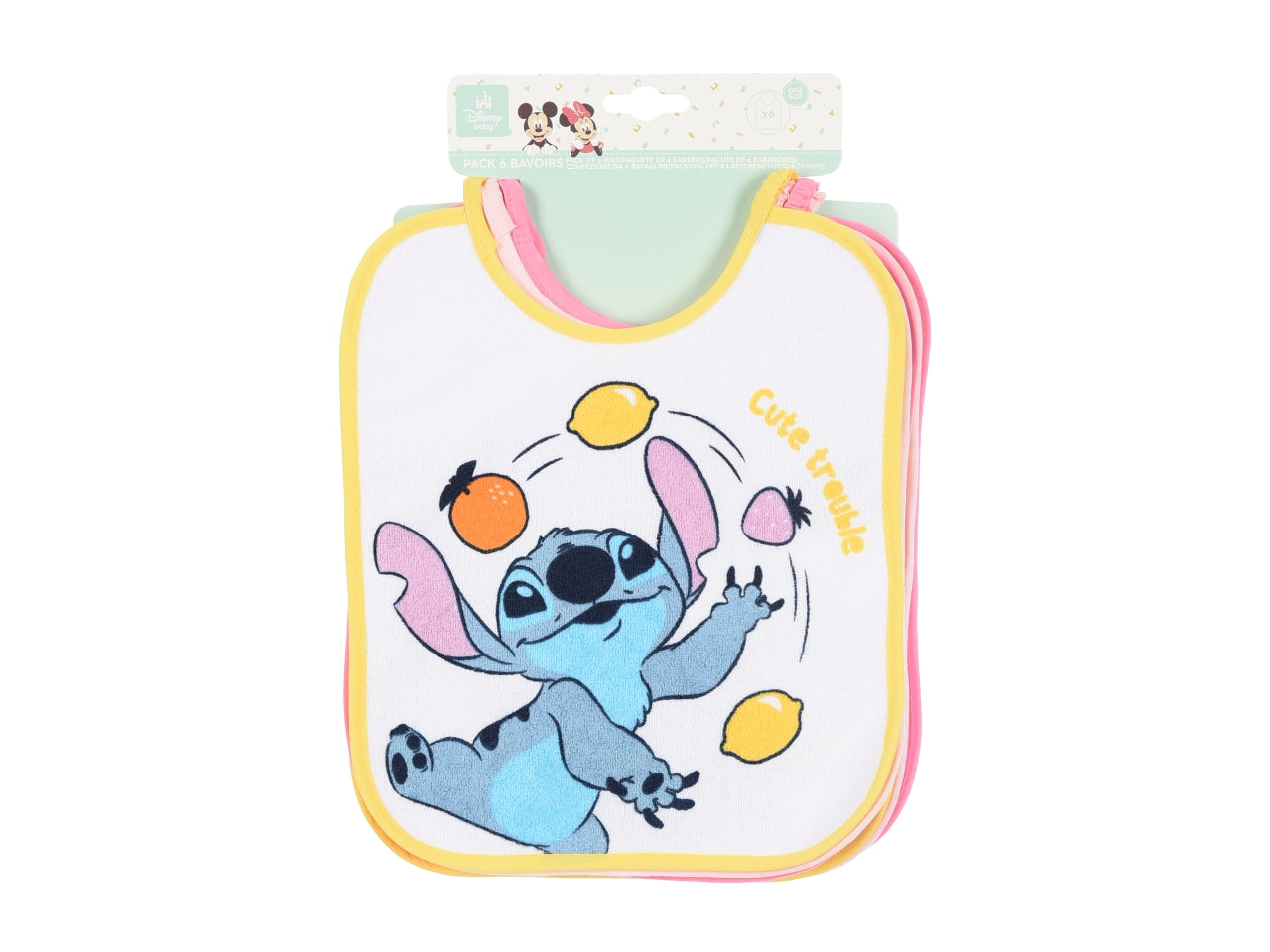 Lilo e stitch set 6 bavette 27x22,5cm assortite