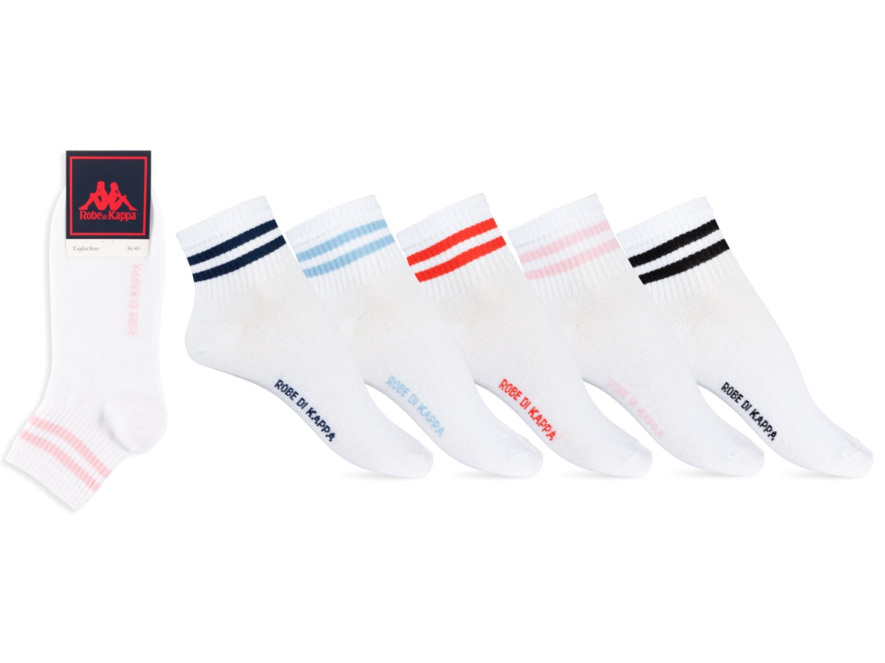 Minicalza da donna maglia jersey in cotoneset da 1 paio bianco assortito tg 36/40