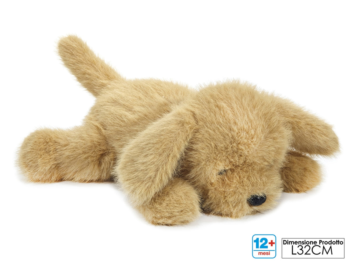 Peluche cane beige steso 32x23xh18cm