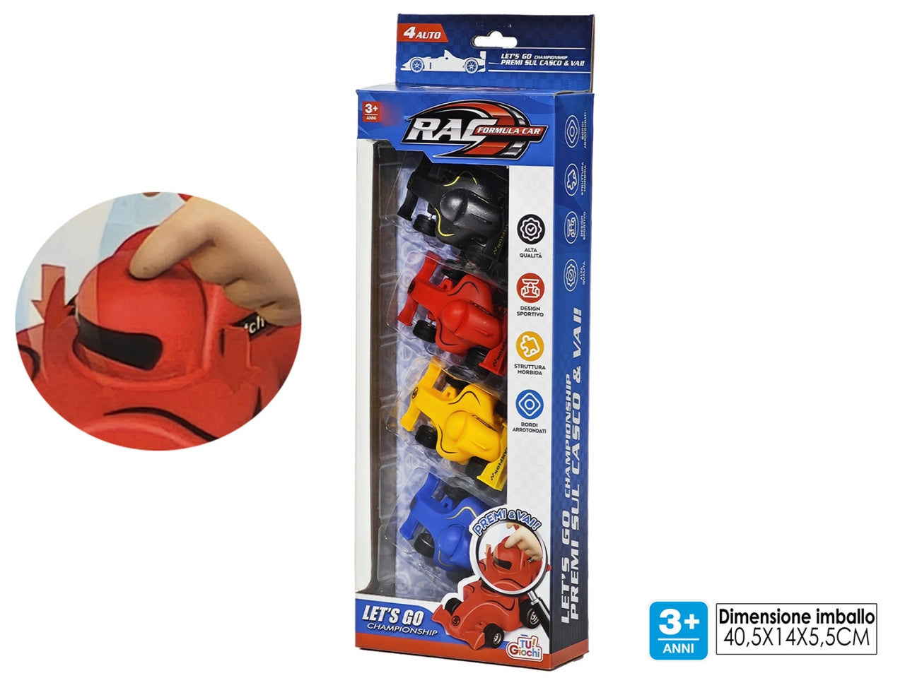 Gioco set 4 auto da corsa
