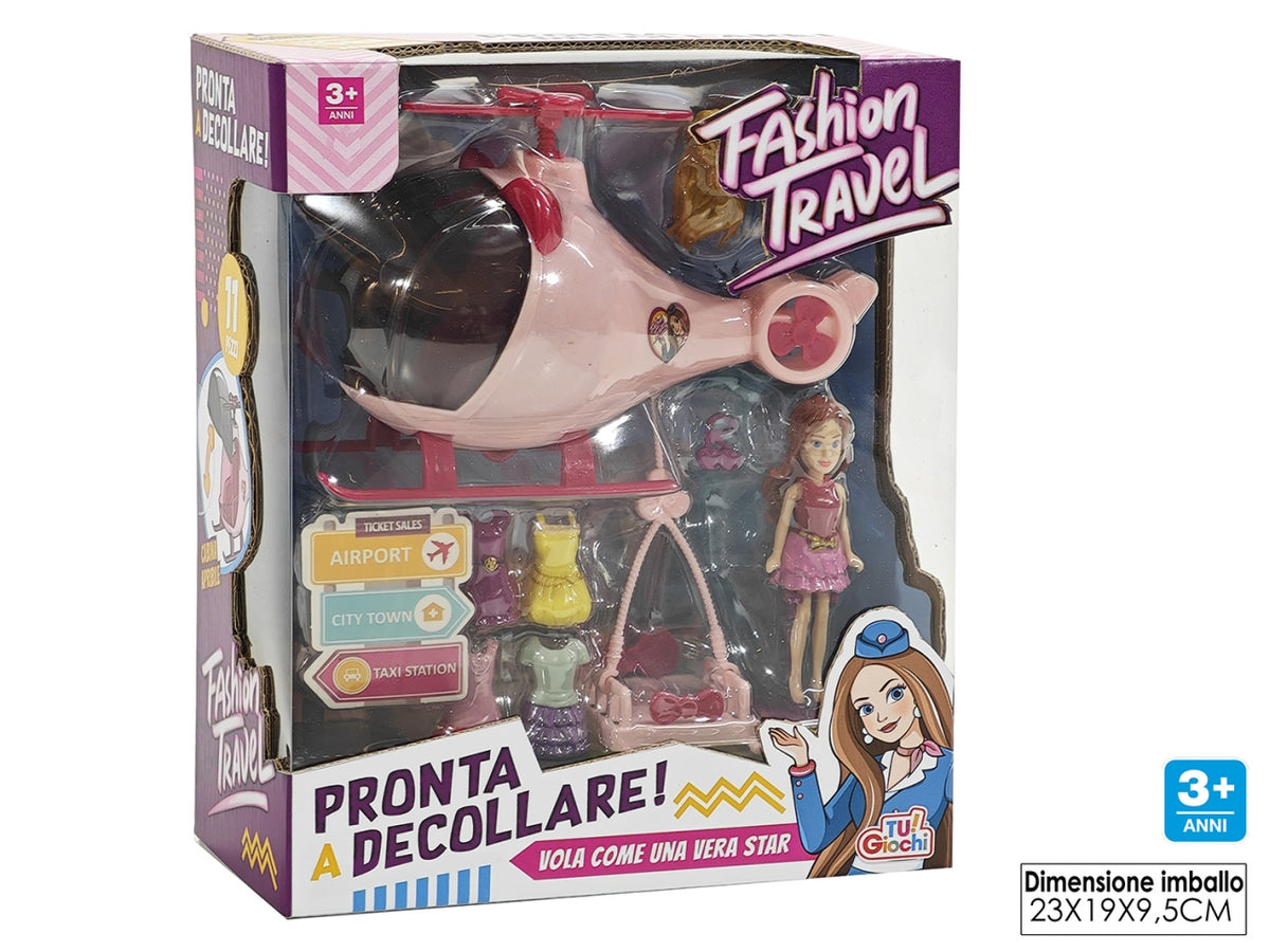 Bambola c/elicottero e accessori