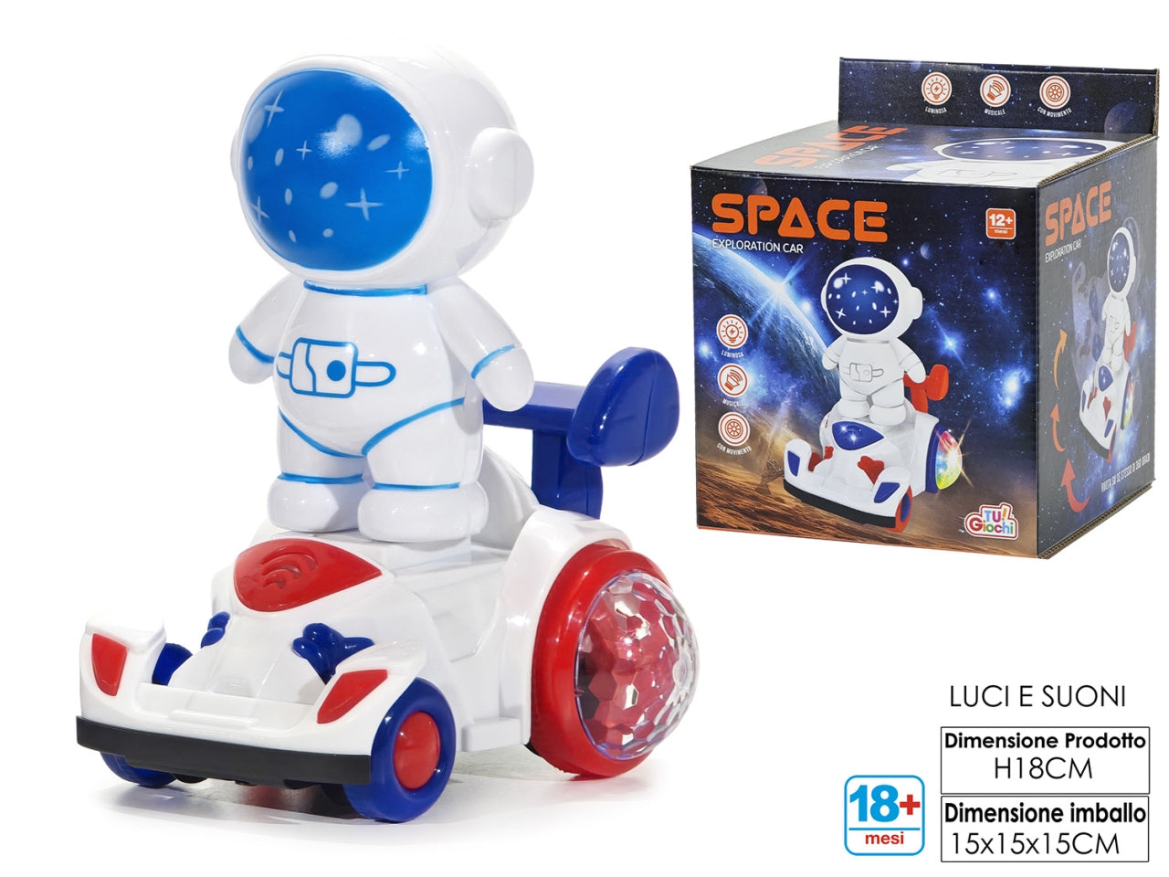 Gioco austronauta luci suoni movimento