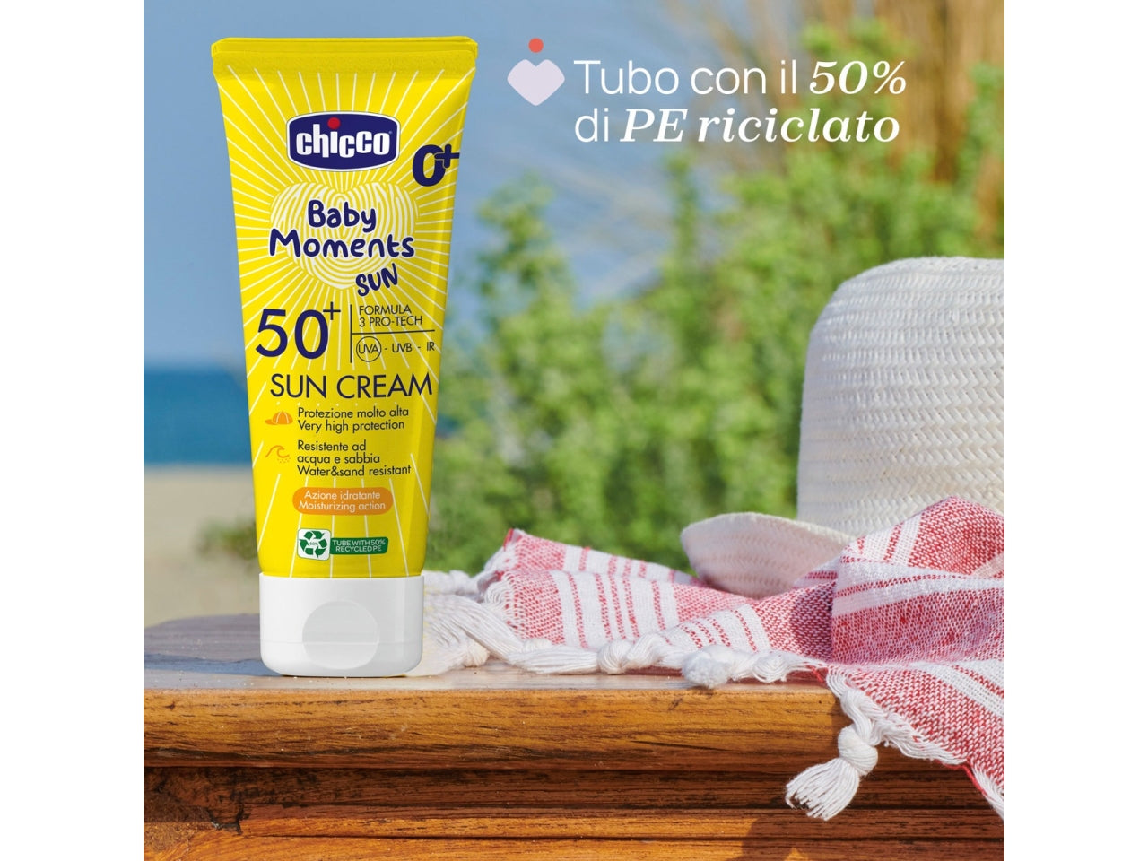 Chicco crema solare Baby Moments sun spf 50+ tubo da 75ml