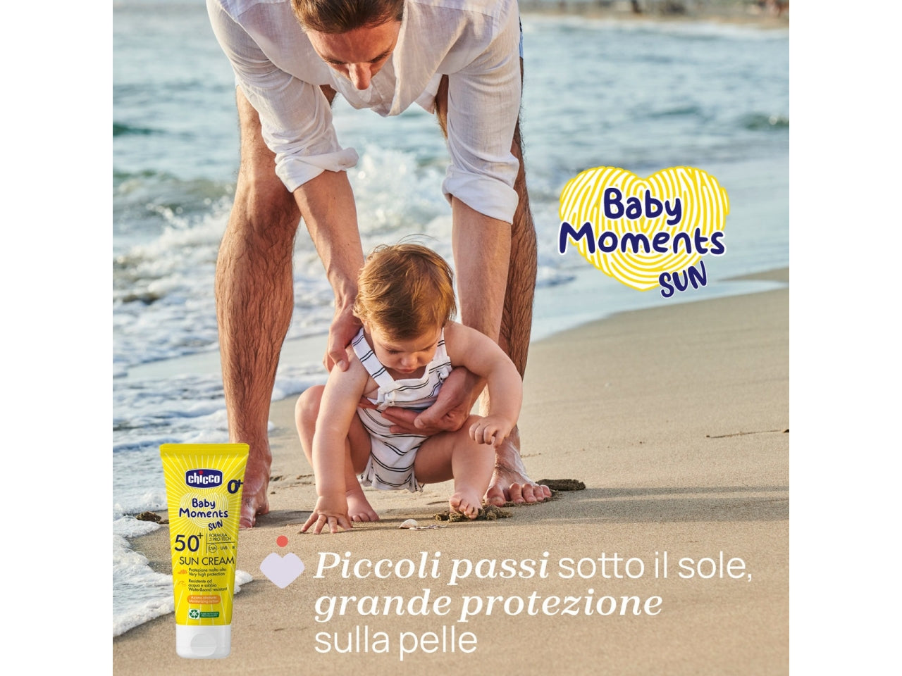 Chicco crema solare Baby Moments sun spf 50+ tubo da 75ml