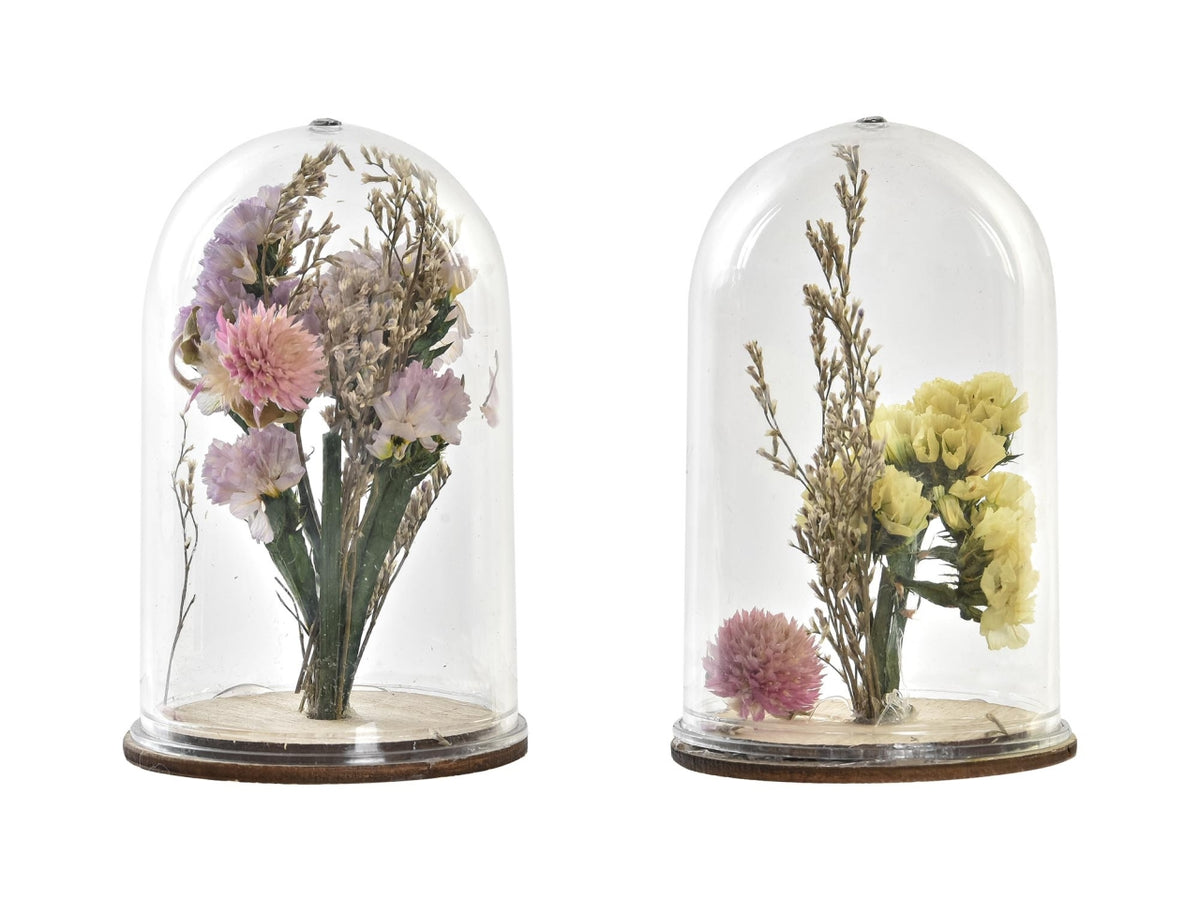 Decorazione fiore secco cristallo 6x6x9cm in 2 assortimenti