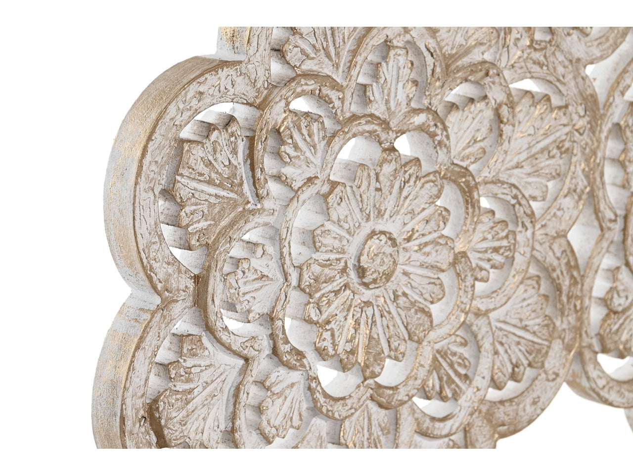 Decorazione mango mdf 50x9x45cm dorato bianco