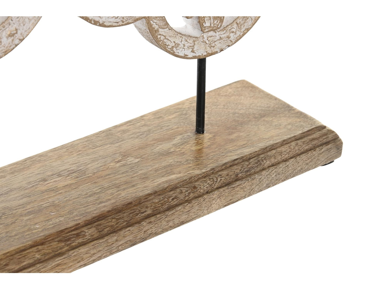 Decorazione mango mdf 50x9x45cm dorato bianco