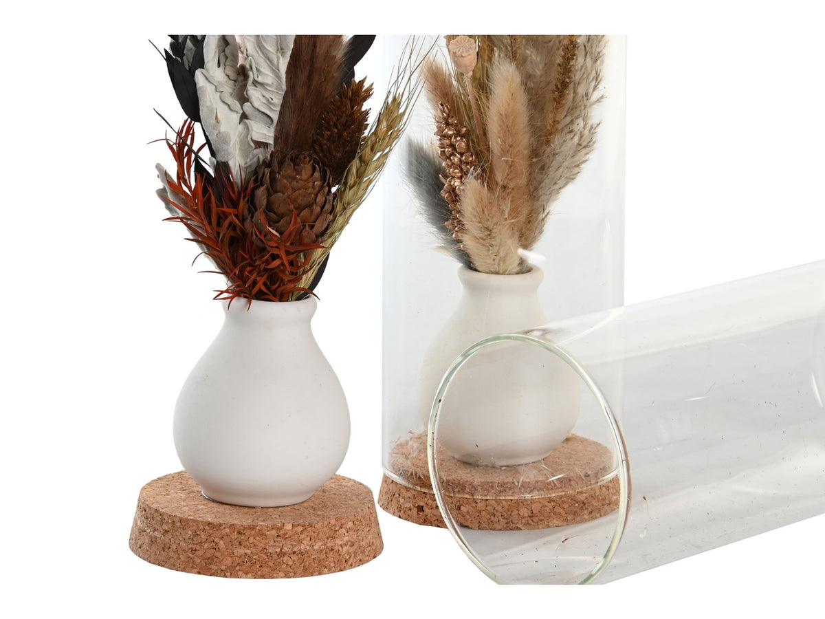Decorazione fiore secco 8,5x8,5x20cm in 2 assortimenti