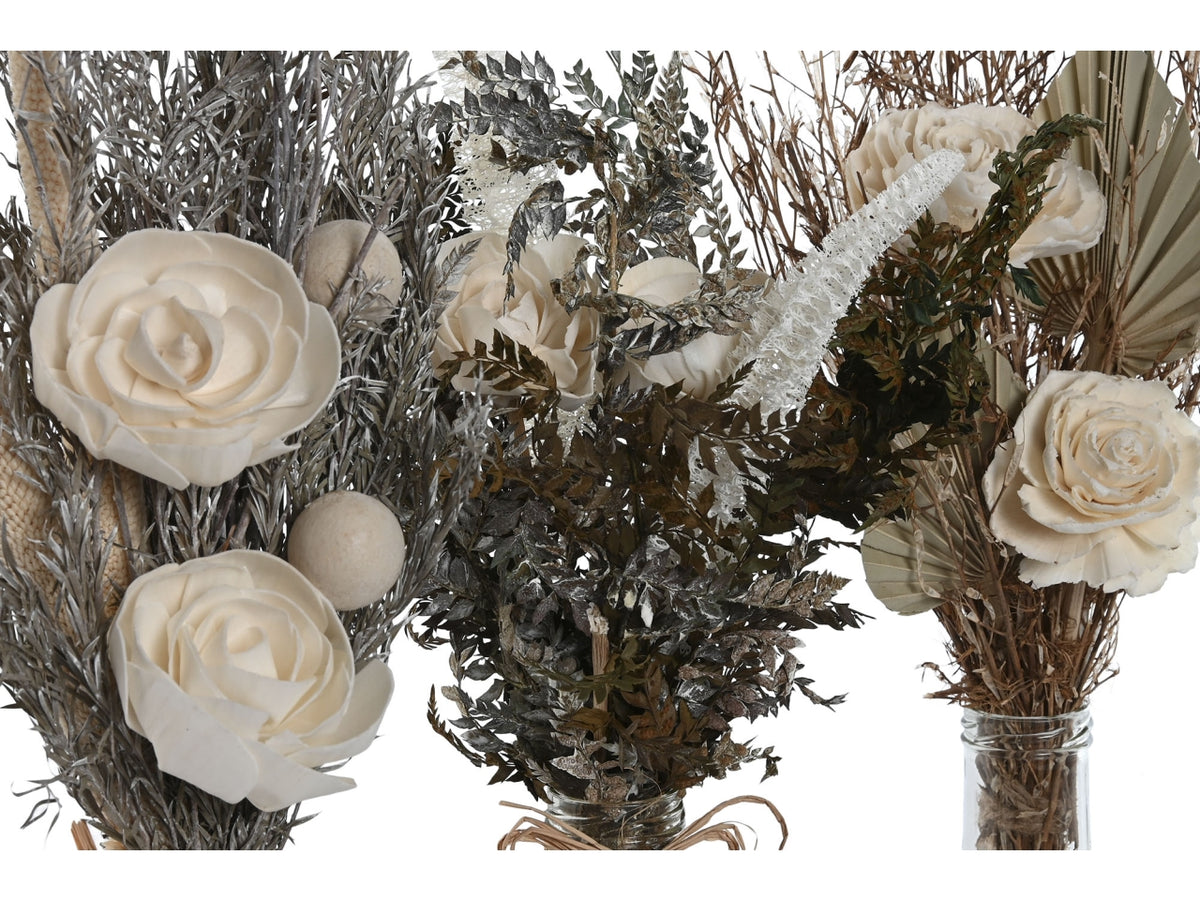 Pianta fiore secco cristallo 11x11x40cm in 3 assortimenti