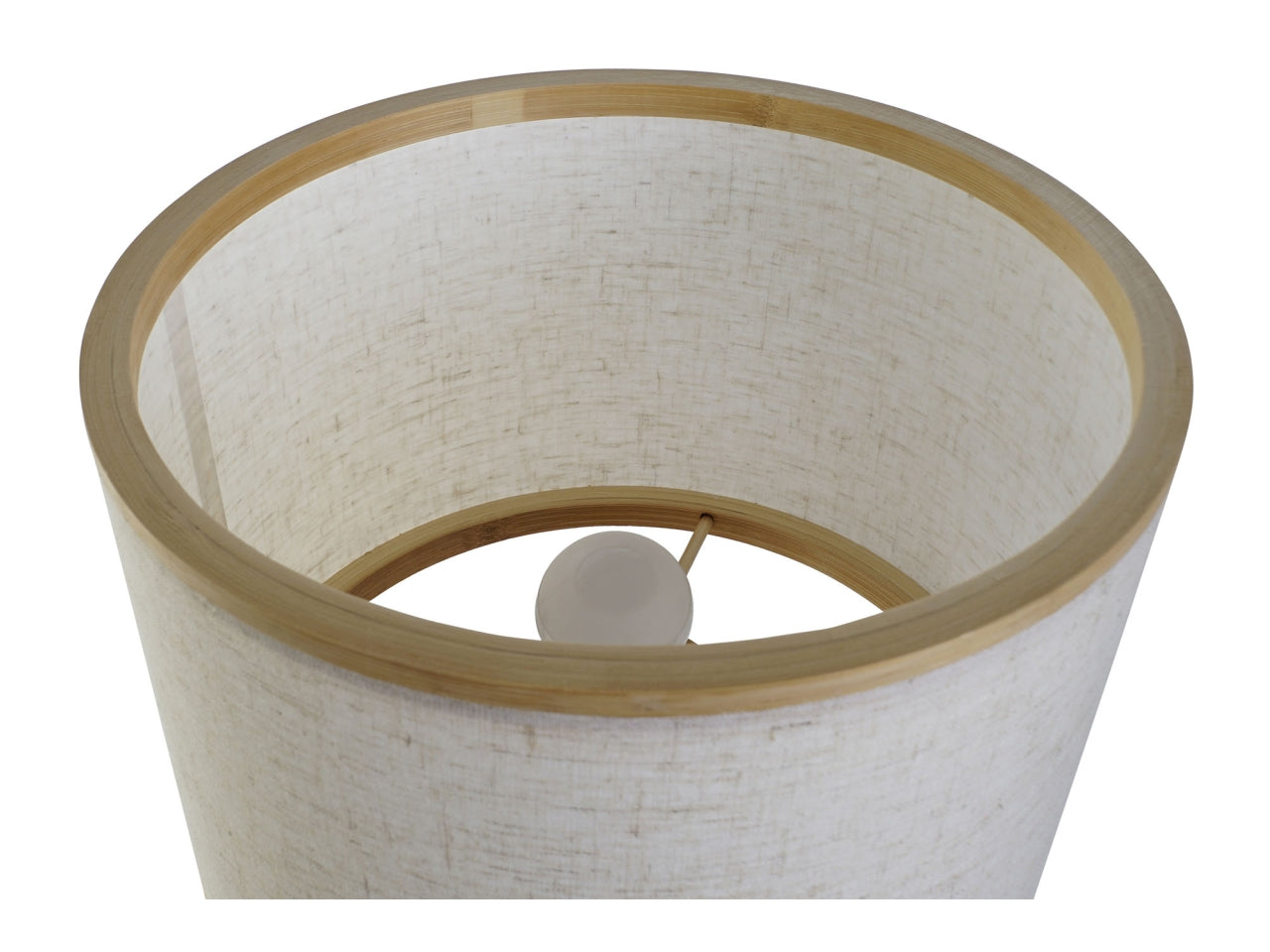 Lampada da tavolo bamboo poliestere 26x26x39cm bianco