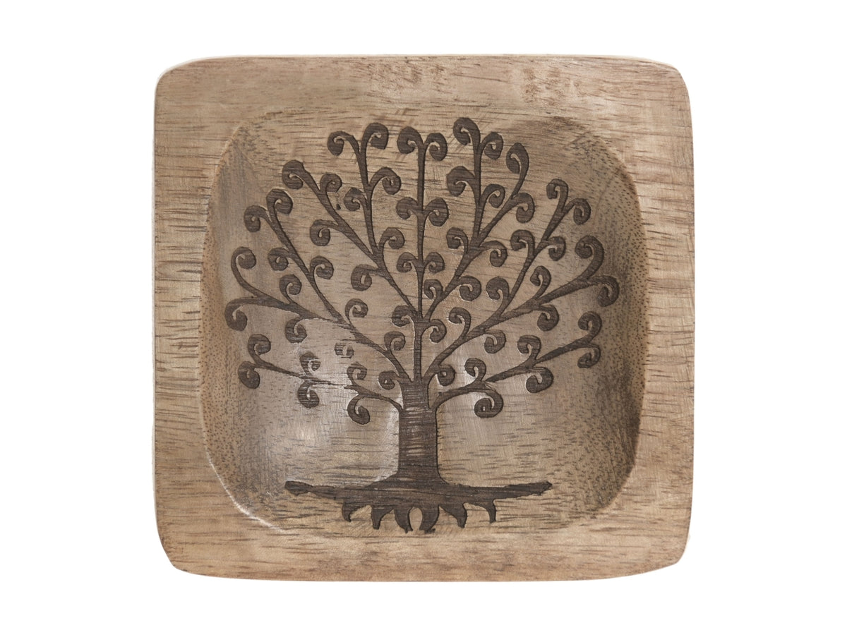 Vassoio svuota tasche mango 10x2x9cm albero della vita