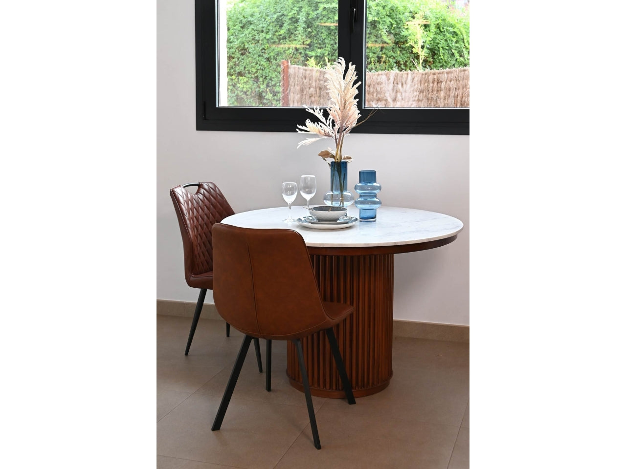Sedia in metallo 48x51x87cm marrone scuro