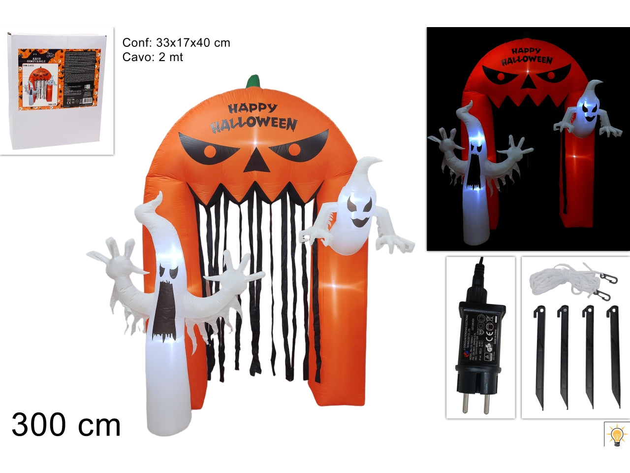 Arco gonfiabile Happy Halloween 300cm