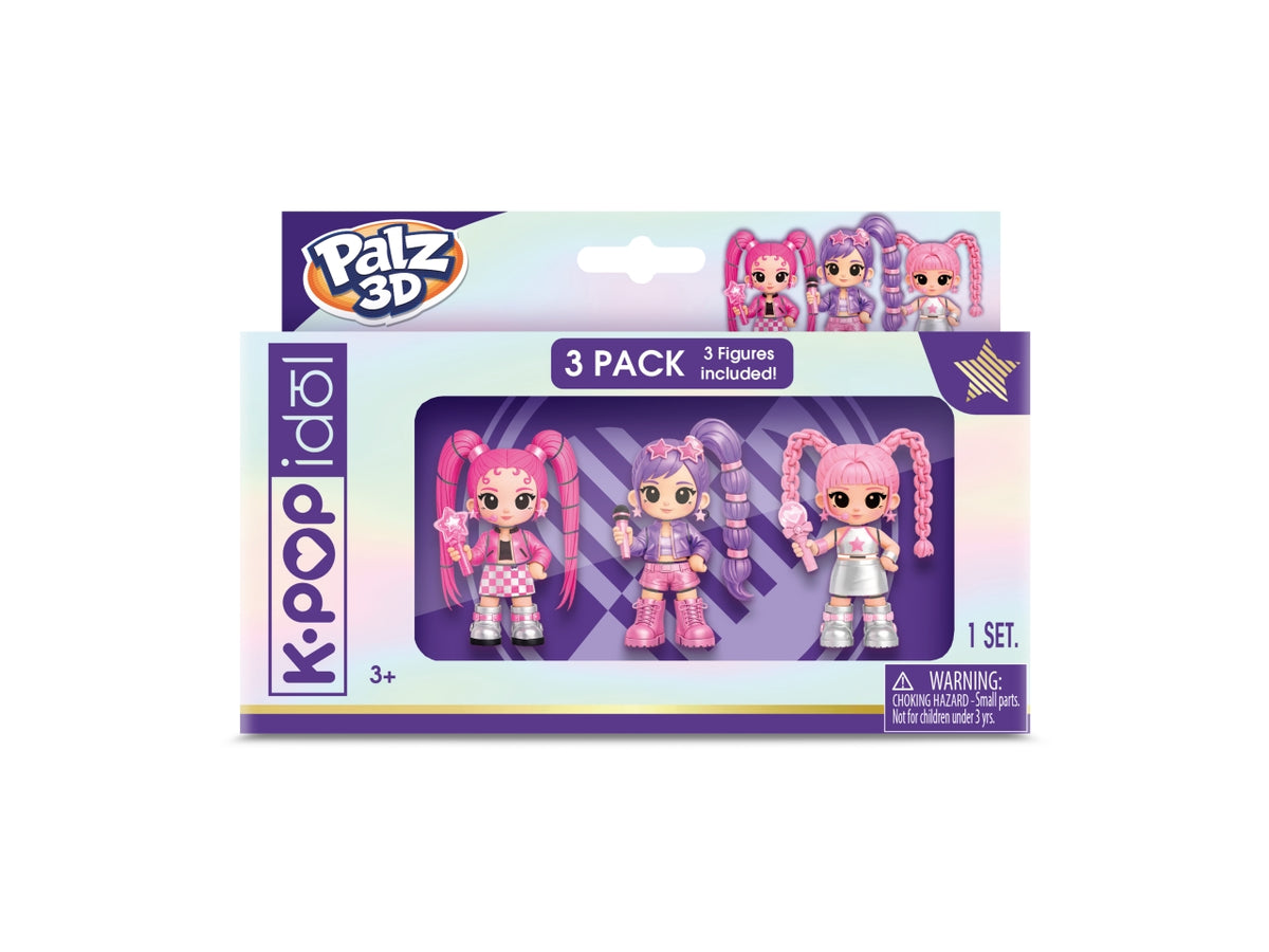 K-pop Palz 3D la confezione contiene 3 personaggi $