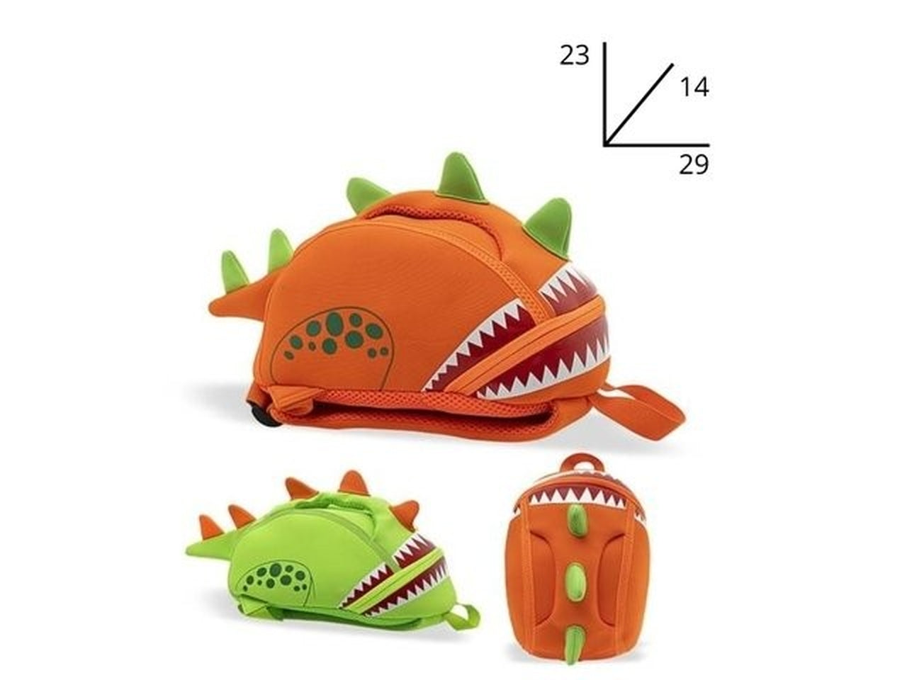 Zaino asilo Dino Body 23x29x14cm in neoprene in 2 colori assortiti