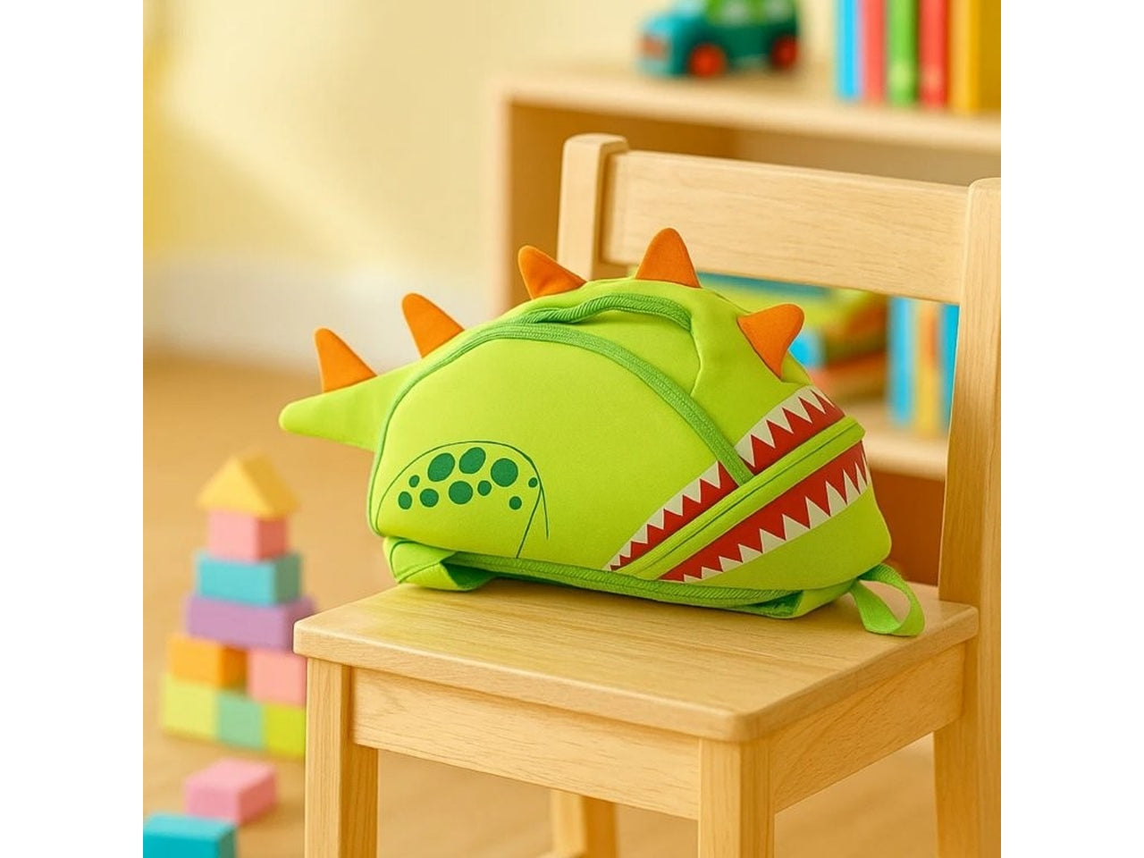Zaino asilo Dino Body 23x29x14cm in neoprene in 2 colori assortiti