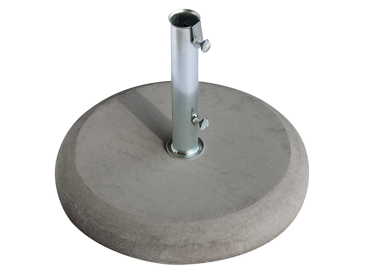 Base ombrellone Venezia in cemento grigio diametro 45cm con tubo in ferro zincato 45mm