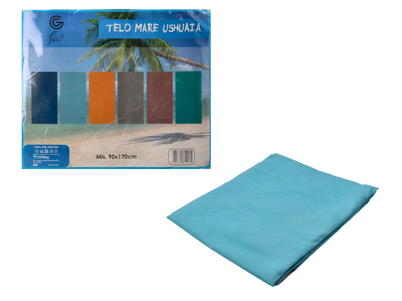 Telo mare microfibra tinta unitÃ  90x170cm