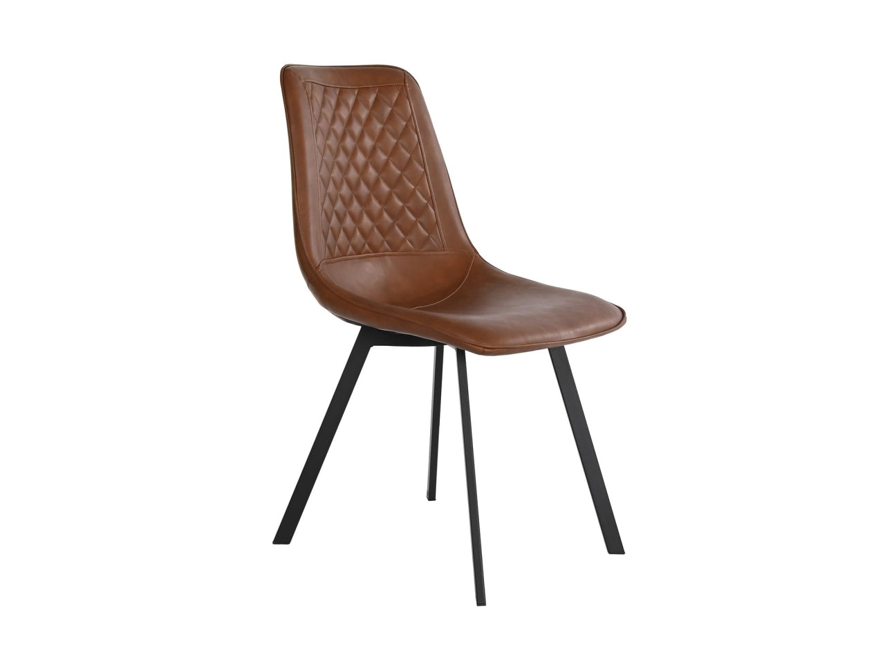 Sedia in metallo pu 48x52x85cm marrone