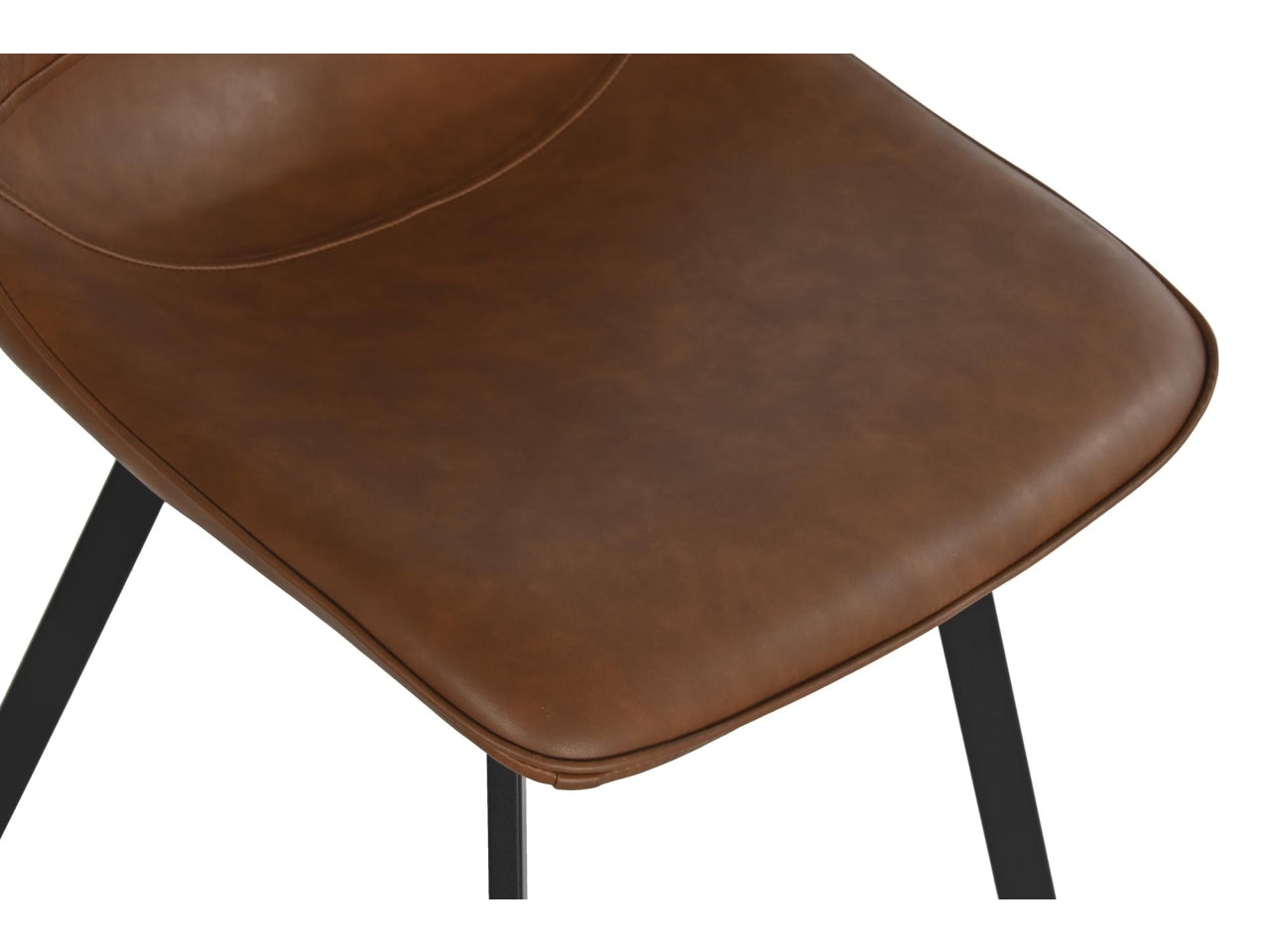 Sedia in metallo pu 48x52x85cm marrone