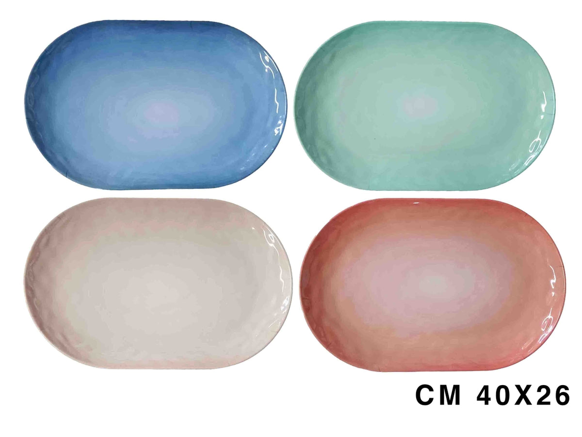 Vassoio ovale in melamina Unicolore 40x26cm in colori assortiti
