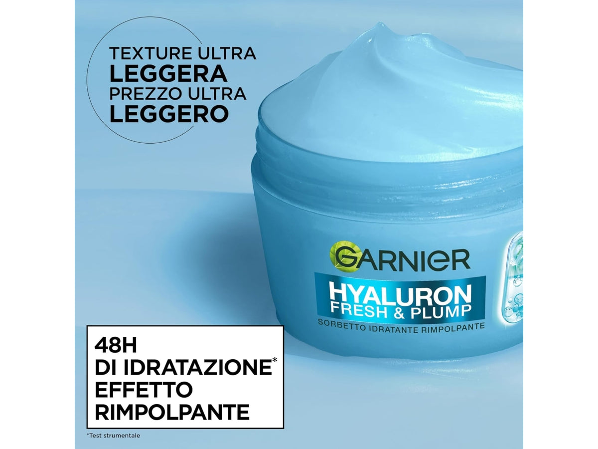 Garnier crema viso da giorno Hyaluron Fresh&Plump sorbetto idratante rimpolpante 85ml