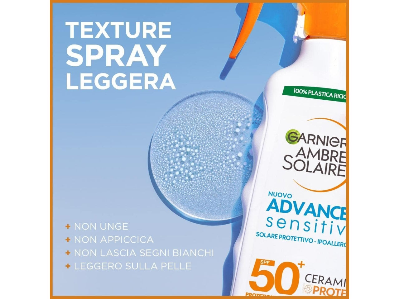 Ambra solaire advanced sensitive spray protettivo ipoallergenico spf50+ da270ml