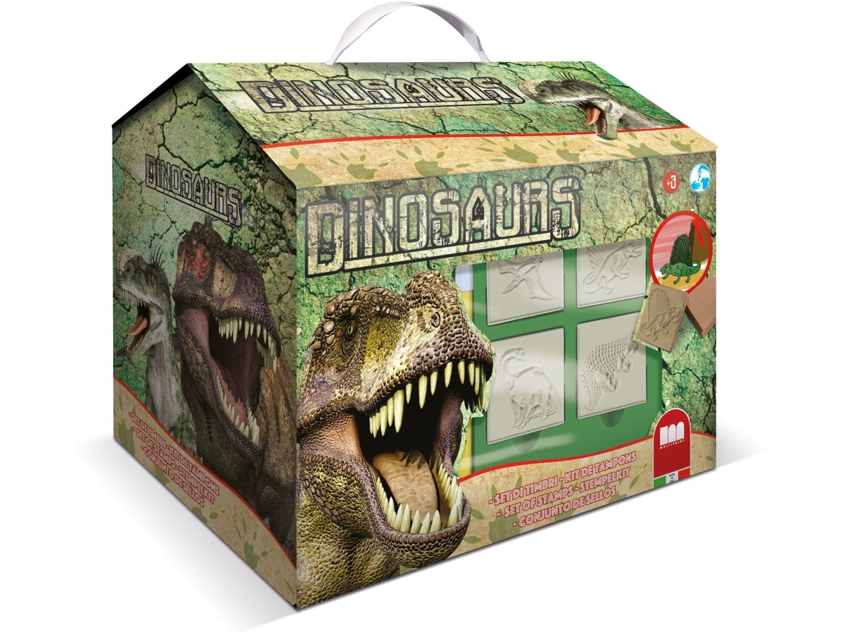 Dinosaurs casetta con timbrini e colori $