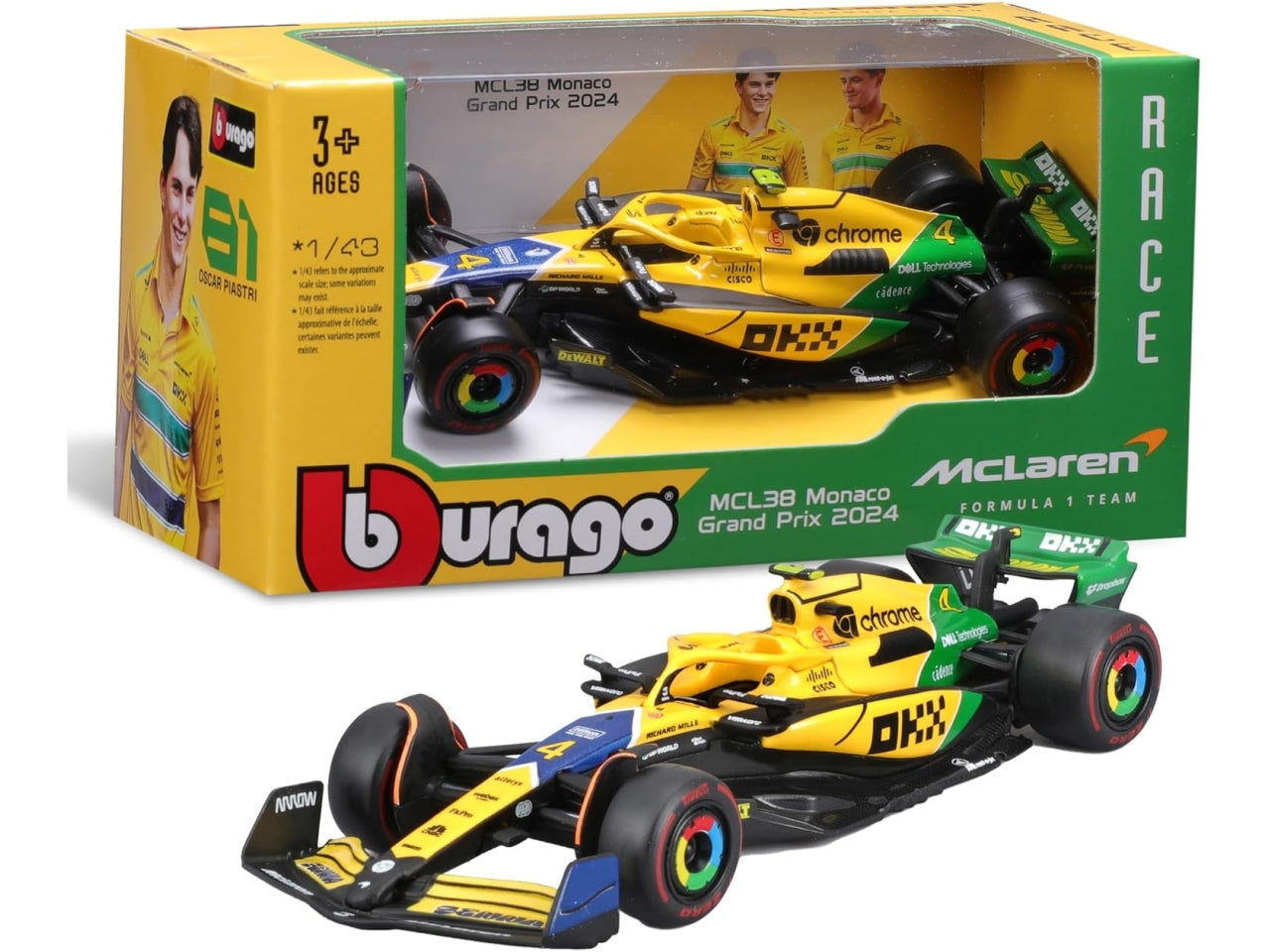 Auto Meclaren MCL38 Senna special livery scala 1:43