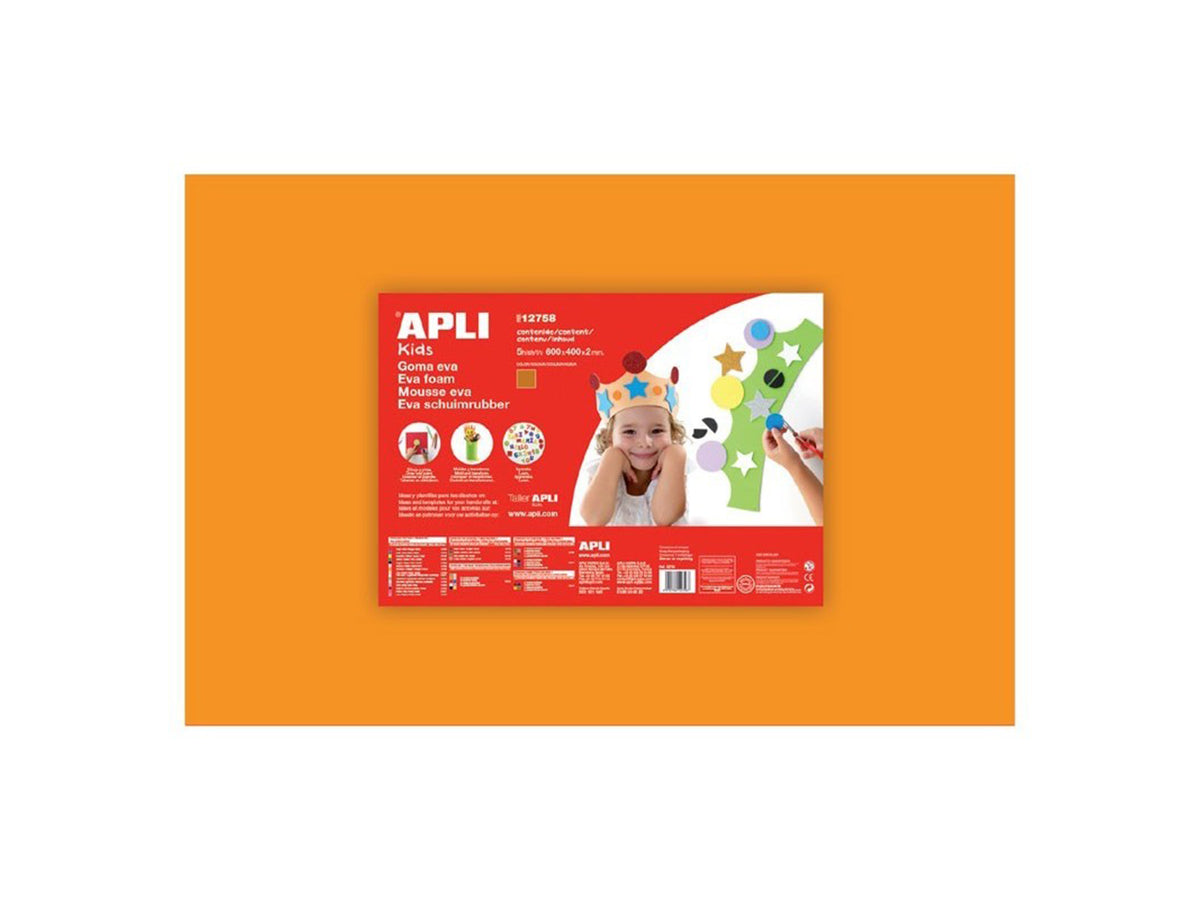 Gomma crepla wiler foglio eva foam, gomma espansa arancione 40x60cm 2 mm