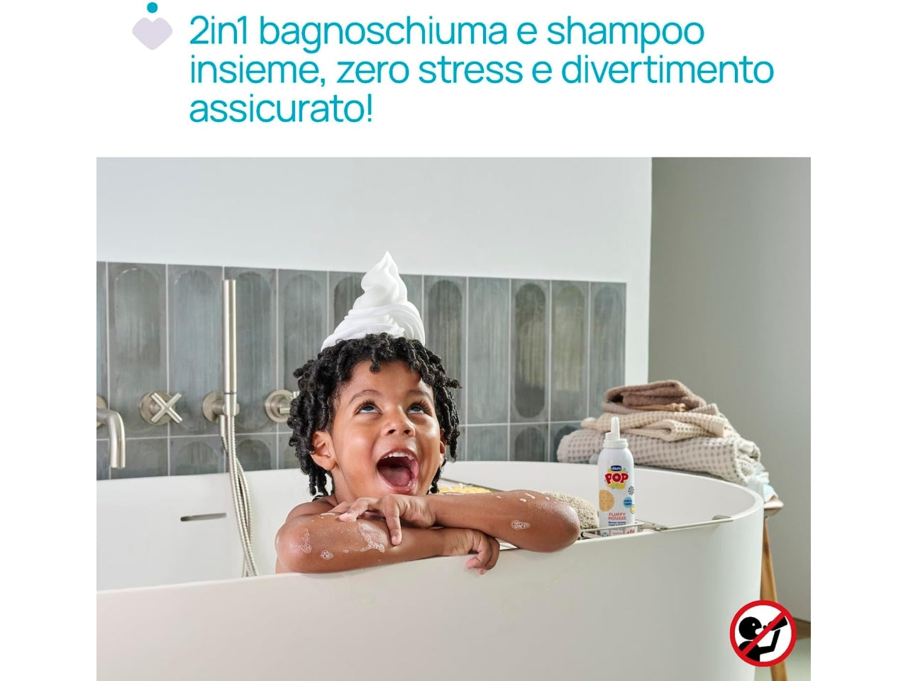 Chicco Fluffy mousse lavante corpo e capelli alla vaniglia 200ml