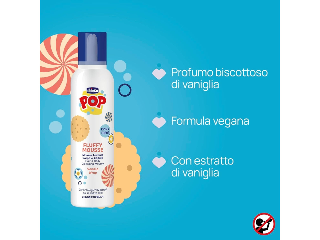 Chicco Fluffy mousse lavante corpo e capelli alla vaniglia 200ml