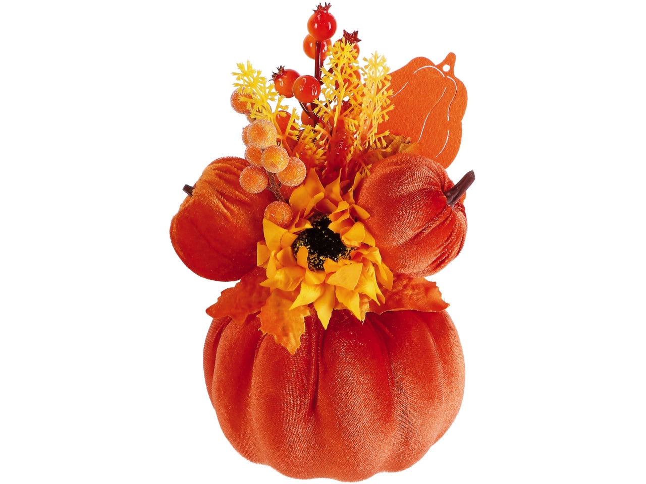 Composizione con zucca 14xh.21cm in 3 assortimenti