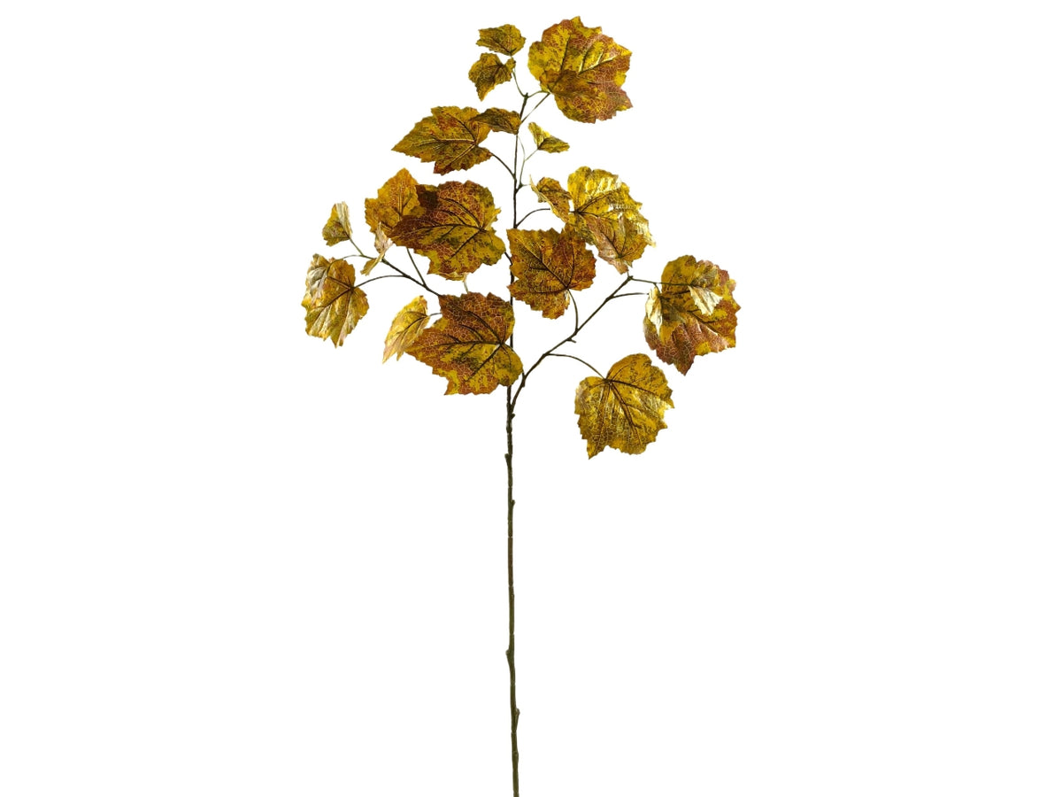 Foglie d'uva, ramo 63,5cm con 27foglie giallo