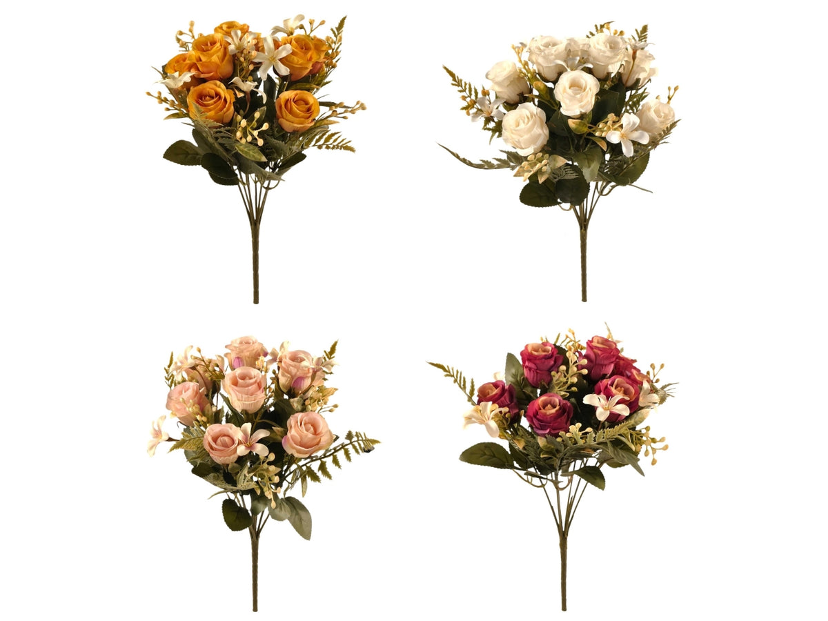 Rosa bocciolo, mazzetto con 8 boccioli in colori assortiti