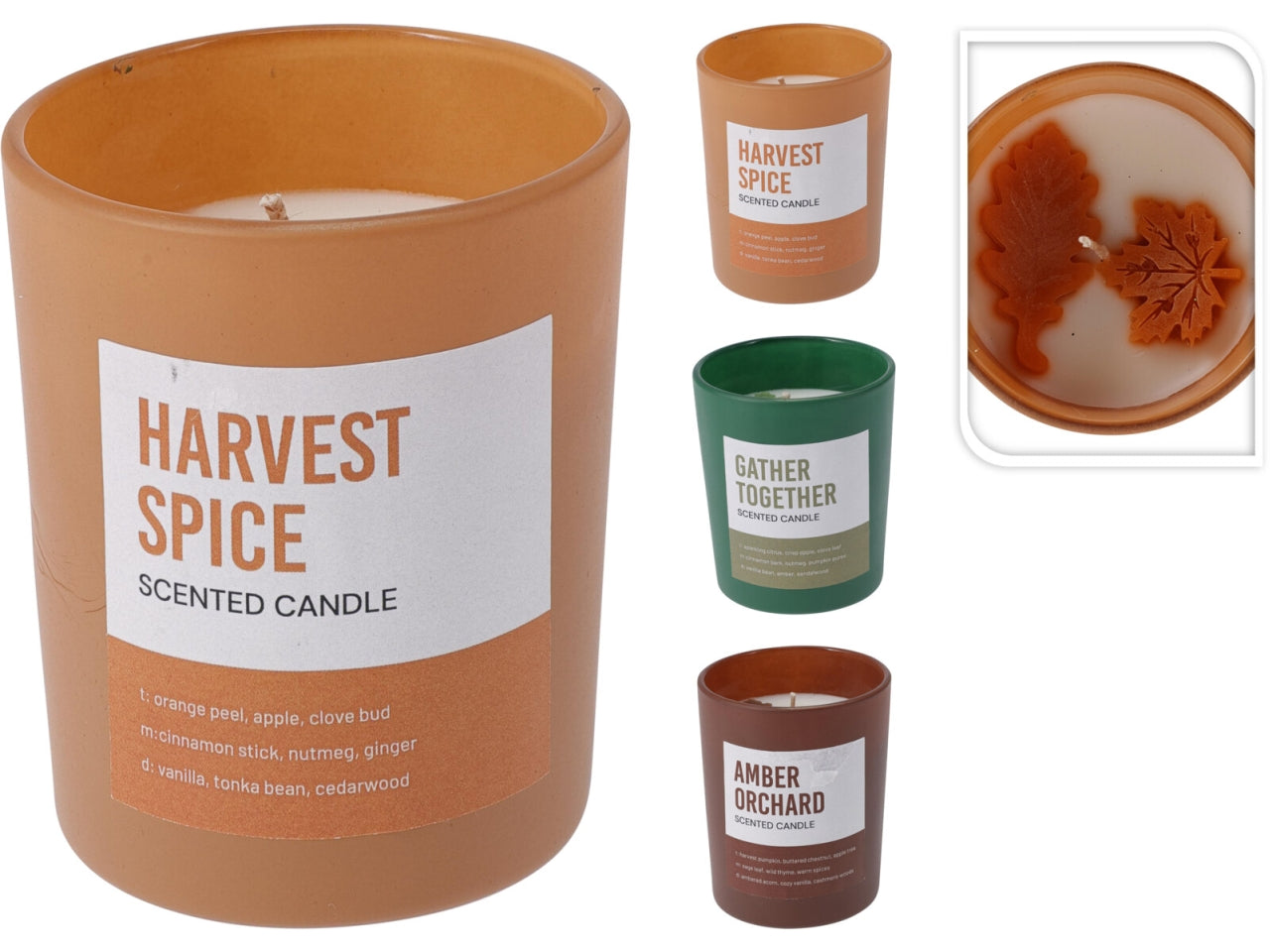 Candela profumata in bicchiere di vetro 7,5cm, 3 fragranze assortite