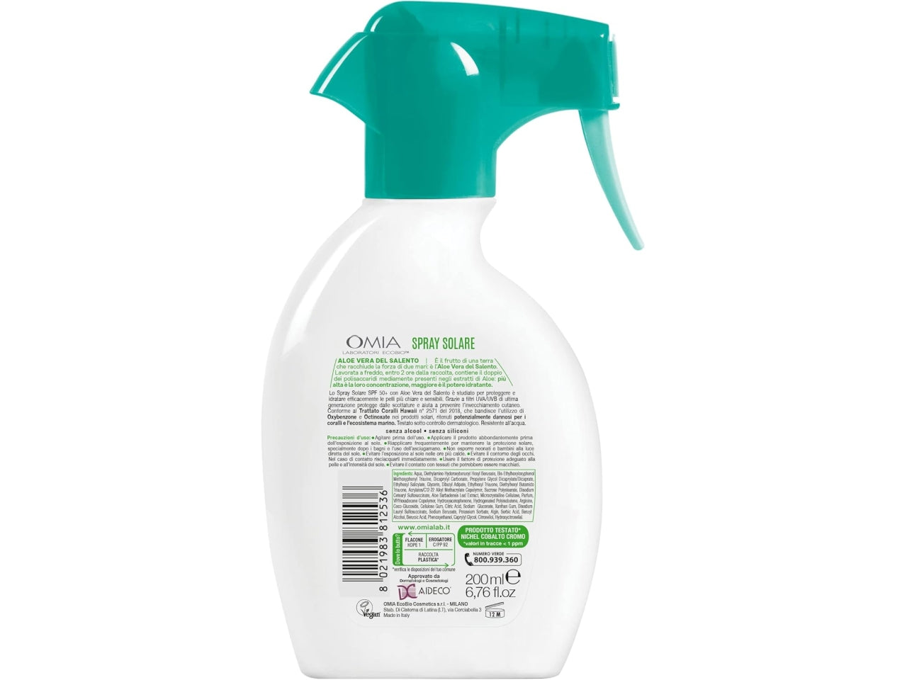 Omia coral safe aloe trigger spf50+ 200ml