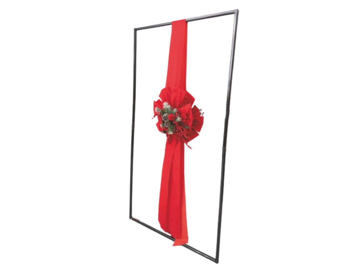 Dietroporta in velluto rosso con doppio fiocco decorato 40x170hcm
