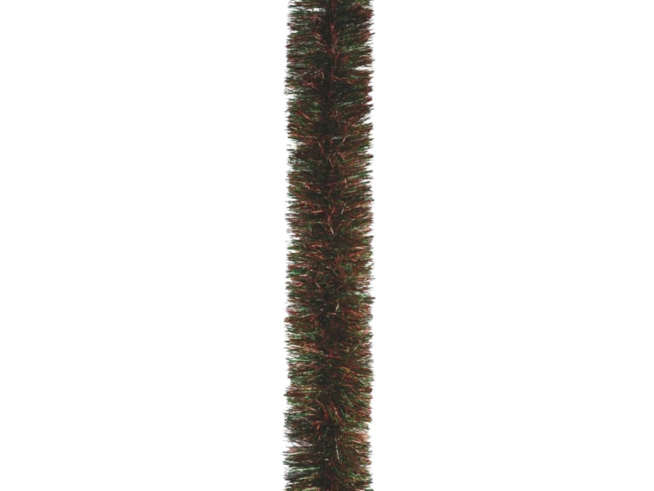 Filo decorativo natalizio verde e rosso con 10 nastri e cavallotto 150mm x 2,70m
