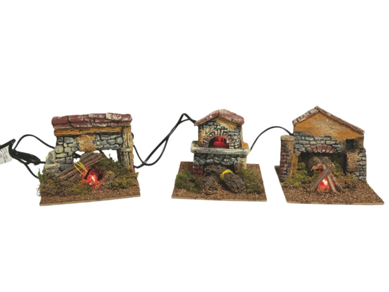 Forno per presepe elettrico 15x15x14cm in scatola, 3 modelli assortiti