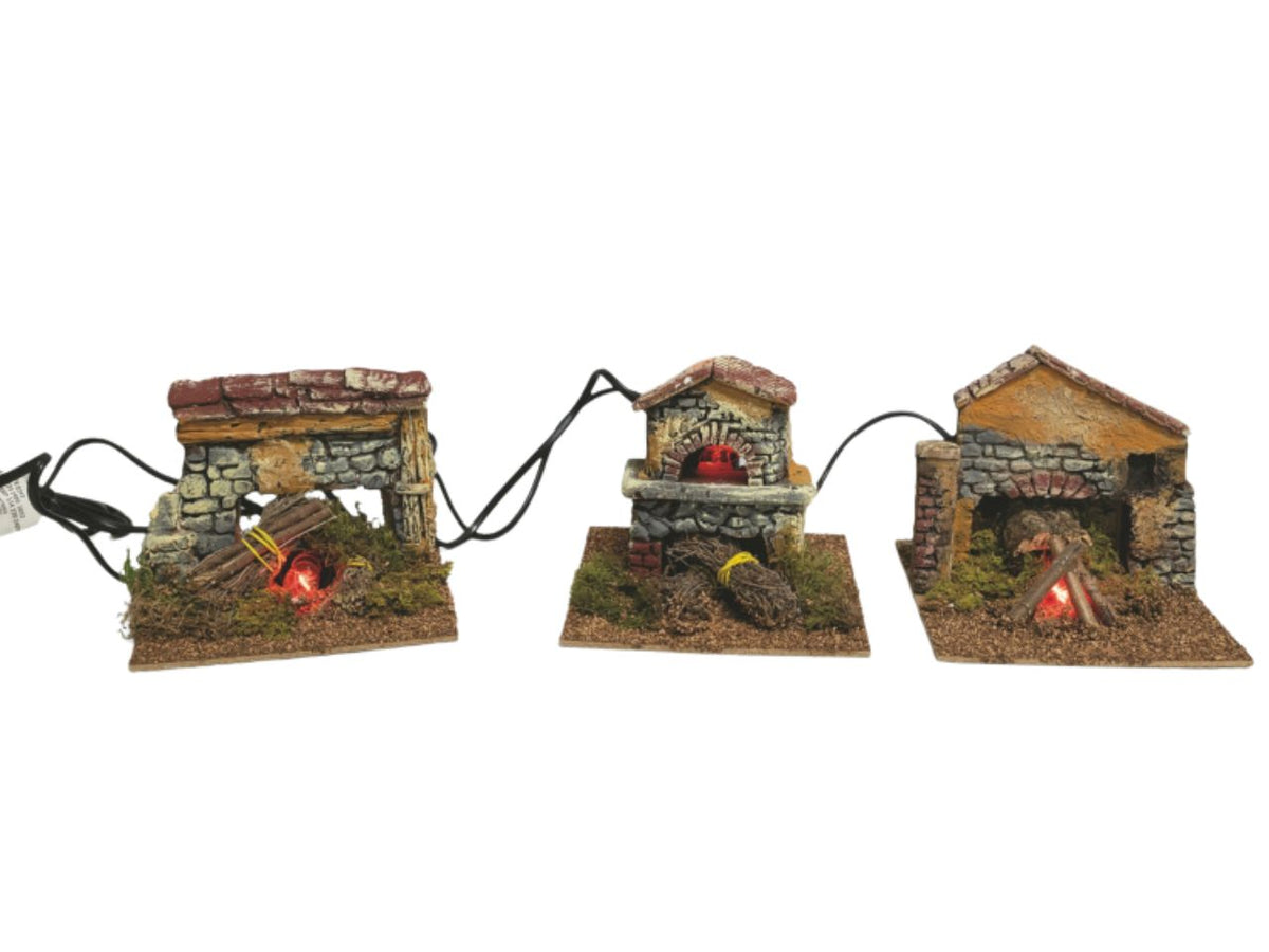 Forno per presepe elettrico 15x15x14cm in scatola, 3 modelli assortiti