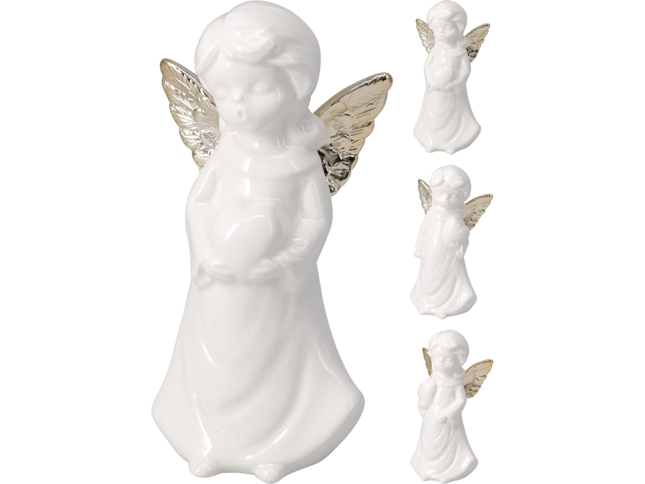 Angelo bambina in piedi 9x17cm, 3 fantasie assortite