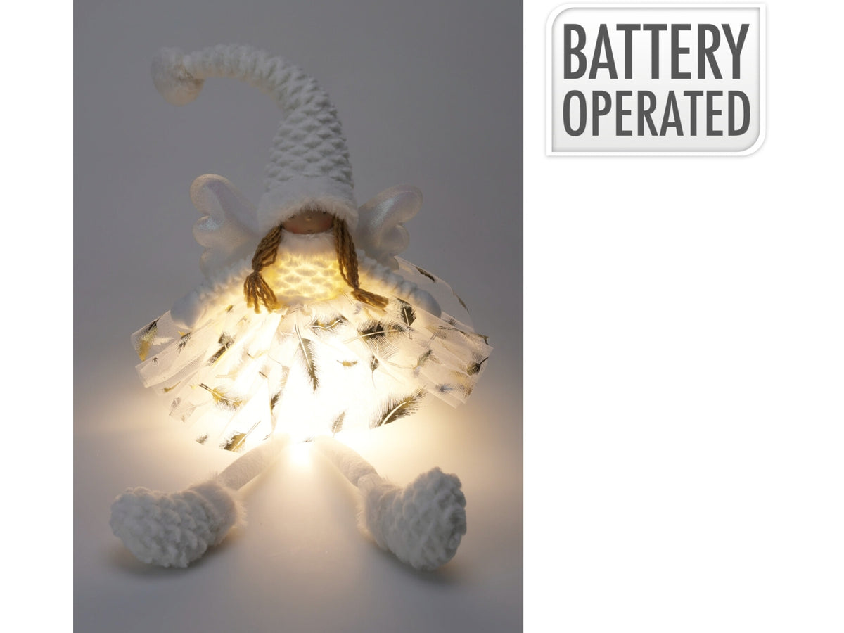 Angelo natalizio 60cm con led bianco