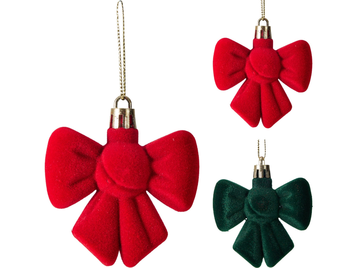 Appendino natalizio 4 fiocchi, 2 colori assortiti