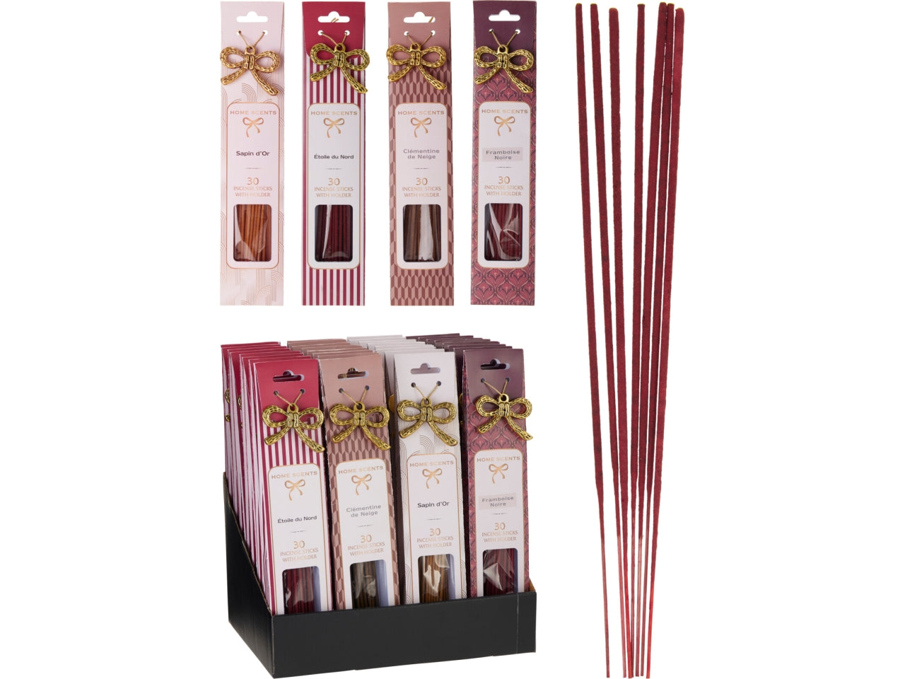 Bastoncini natalizi d'incenso 30pz, 4 fragranze assortite